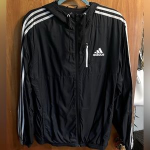 Medium Adidas, full length zip windbreaker/jacket